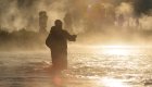 Foggy morning fly fishing