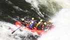 raft going through a rapid on the lochsa river