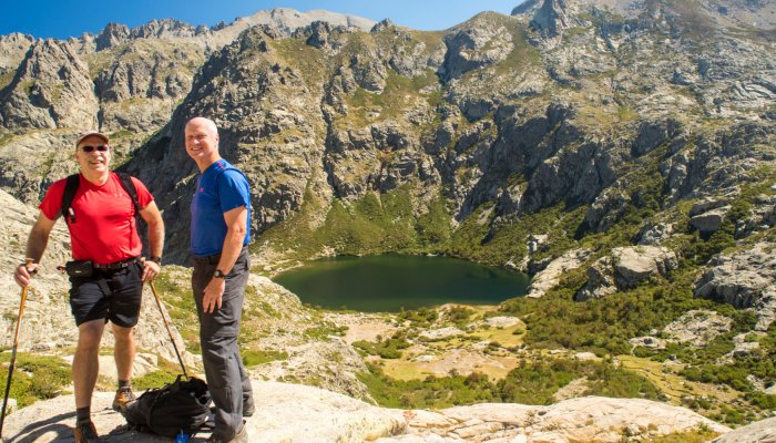 hikers in corsica france