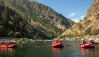 Rafting the Salmon River Idaho through rugged canyon scenery