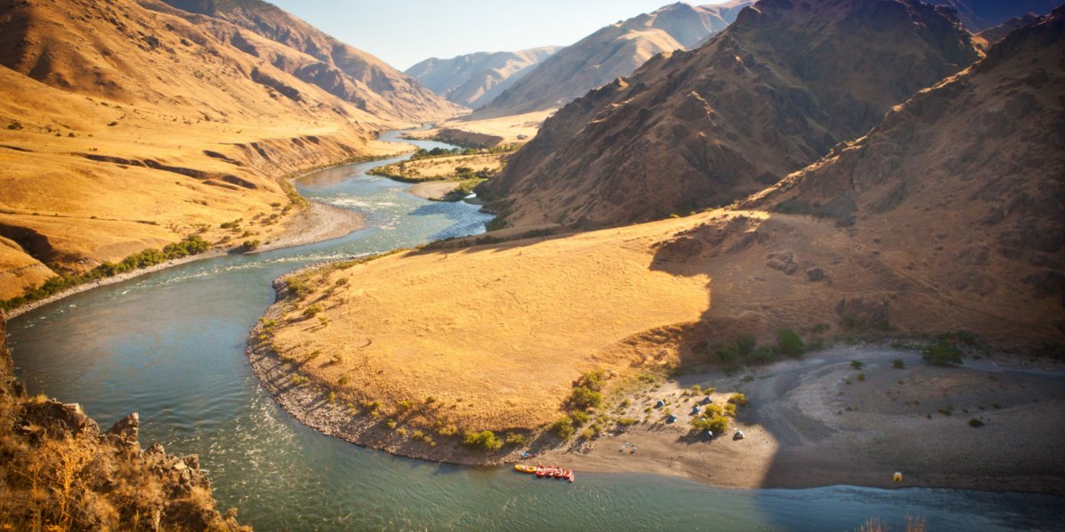 An overlook showcasing the beautiful golden landscape surrounding the Snake River