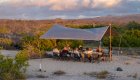 Dining area at an exclusive eco camp in the Galapagos