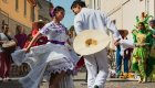 Peruvians dancing at a festival in Peru