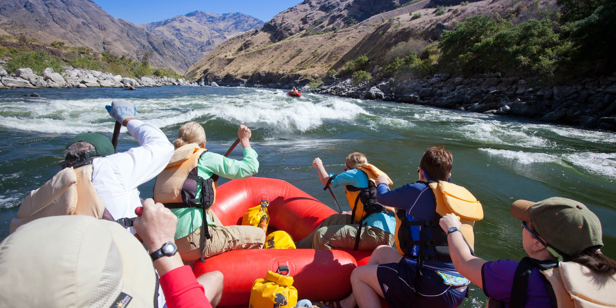 Whitewater rafting down the Snake River through Hells Canyon with ROW Adventures
