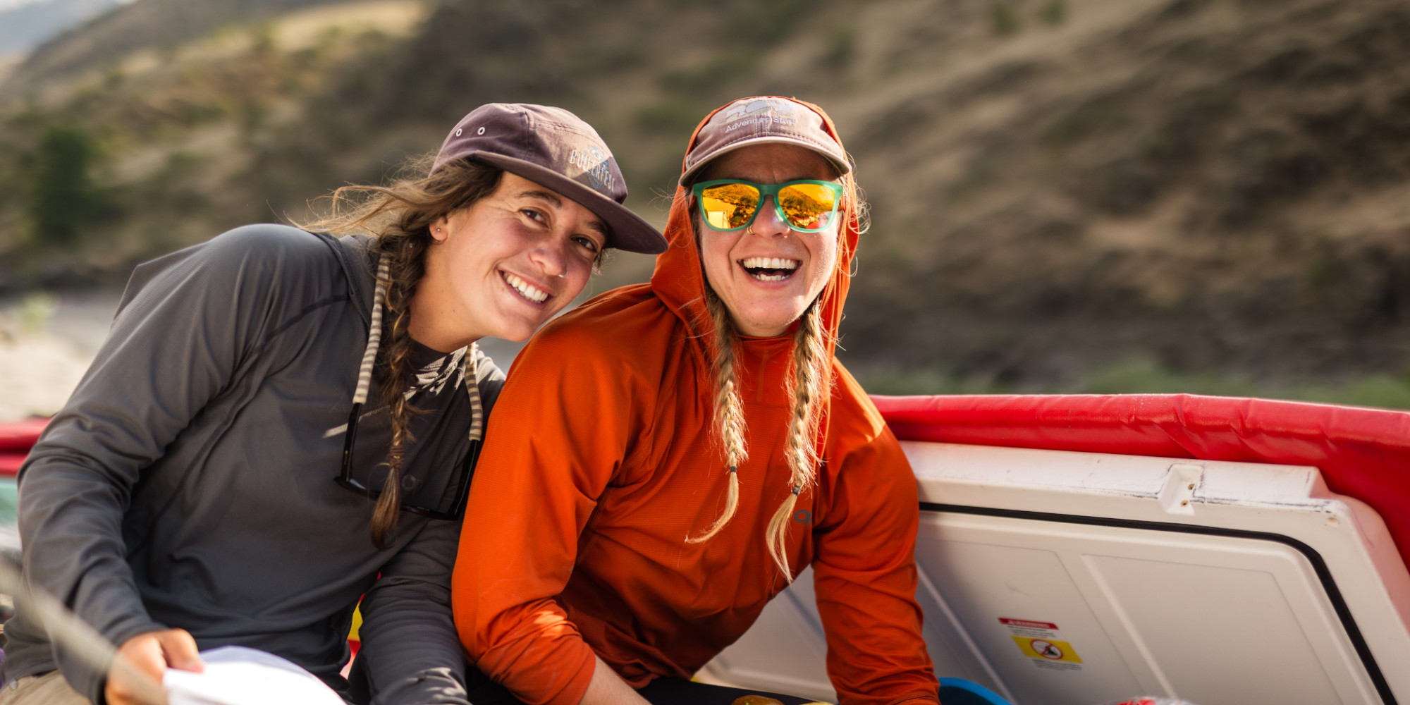 two women raft guids on red river raft