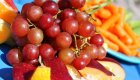 grapes being served as a snack while whitewater rafting