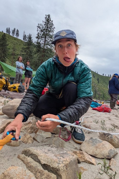 ROW employee Beck Christopherson setting up a Z drag.