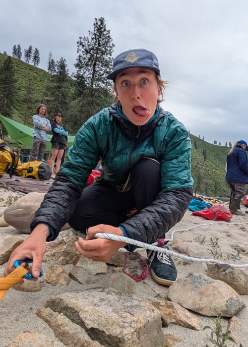 ROW employee Beck Christopherson setting up a Z drag.