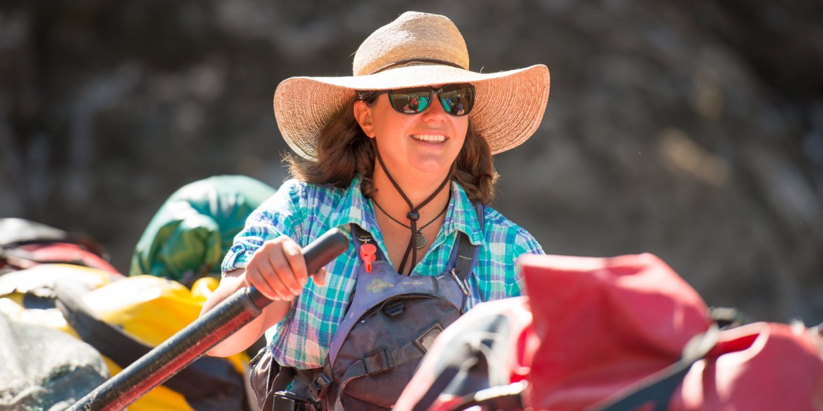 woman rafting guide