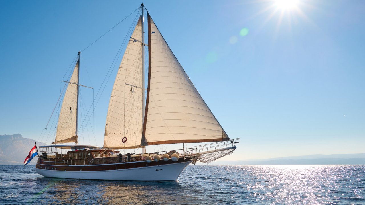 motor sail yacht in Croatia
