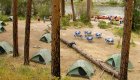 tents set up along the salmon river in the frank church wilderness area