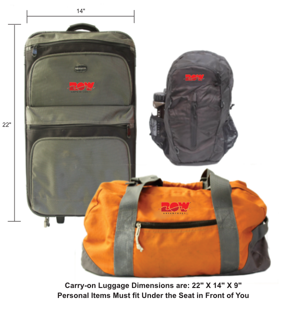 ROW Adventures luggage recommendation 